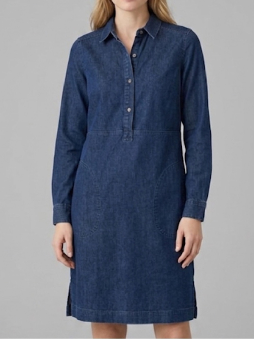 J Jill button front Jean Dress with pockets
